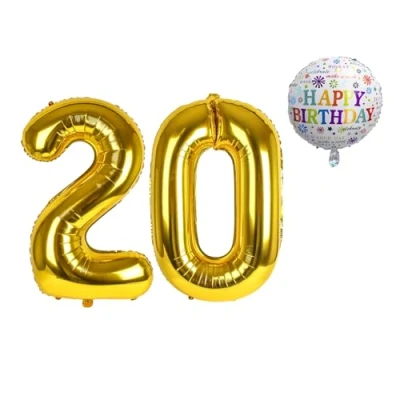 Imagen de Globos de Cumpleãnos 20 XXL Set Globo Gigante 101 CM + 45cm 5M Cinta Deco años Helio apto Numero Reutilizable Decoracion Cumpleaños Numeros Gigantes