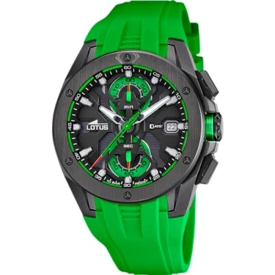 Imagen de LOTUS Reloj Hombre 18943/4 Vortex Caja de Acero Inoxidable 316l Negro Correa Caucho Verde