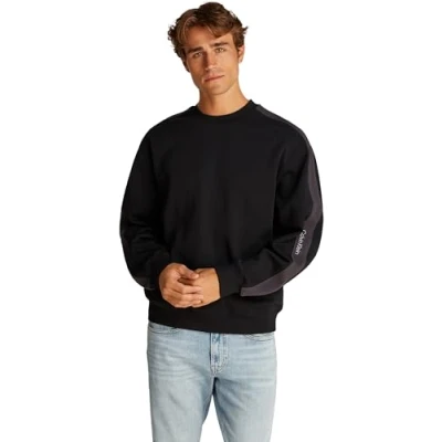 Imagen de Calvin Klein Jeans LOGO TAPE CREW NECK Sudadera, Hombre, Talla: XS, Black