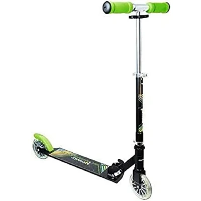 Imagen de authentic sports &amp; toys GmbH Scooter de Aluminio, Neon 125 mm, con Luces en Las Ruedas, Color Negro/Verde