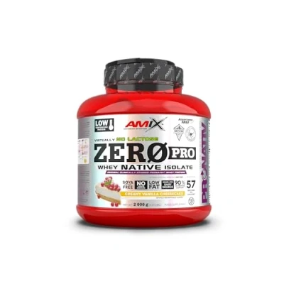 Imagen de AMIX Zeropro Protein Proteína Isolada Gran Aporte de Aminoácidos Sin Azúcar Natural Proteínas para Aumentar Masa Muscular Sabor Vainilla Tarta Queso 2 Kg