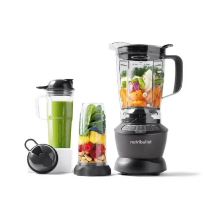 Imagen de Batidora de vaso Nutribullet Combo NBF500DG, 1200W, personal, Cuchilla extractora Easy Twist, Gris Oscuro
