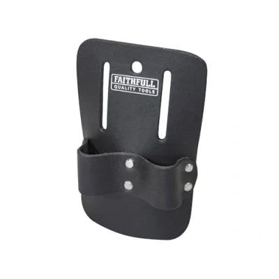 Imagen de Faithfull Soporte de Llave andamio Doble Bucle Cuero Negro para cinturón Herramientas