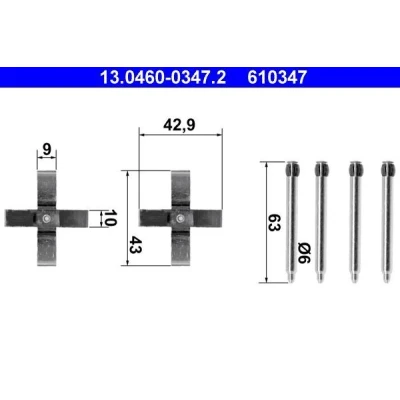 Imagen de ATE 13.0460 0347.2 Kit de accesorios, pastillas frenos Discos OPEL: Calibra A, Vectra B Berlina, SAAB: 9 3 Hatchback