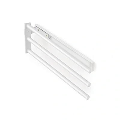 Imagen de Emuca Toallero Extensible, 3 Brazos, Colgador de Toallas para baño o Cocina, 440 mm, Aluminio, Blanco