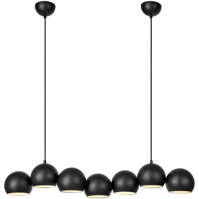 Imagen de Markslöjd Lámpara colgante Cupolo, negra, hierro, longitud 101 cm, 7 luces