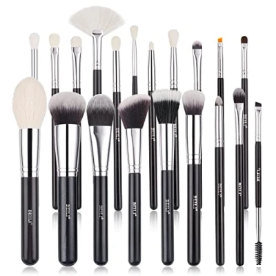 Imagen de BEILI Set de Brochas Maquillaje 20 Piezas Profesional Pinceles Pelo Cabra Natural Premium Synthetic Para Cara y Ojos, Rubor, Contorno, Corrector, Eyeshadow