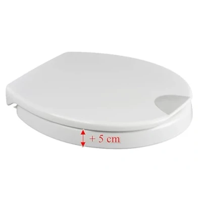 Imagen de ADOB, 56102, Asiento elevado (5cm) para inodoro en Duroplast con tapa de bajada automática
