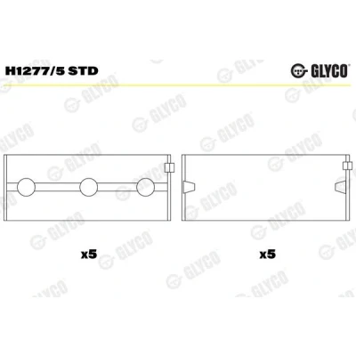 Imagen de GLYCO H1277/5 STD Cojinete de cigüeñal SUZUKI: Grand Vitara 2 SUV, I SUV Cabrio