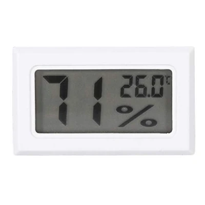 Imagen de Mini medidores digitales de Termómetro humedad, higrómetro LCD interior Medidor monitor humedad habitación, para el hogar, la oficina, invernadero(Blanco)