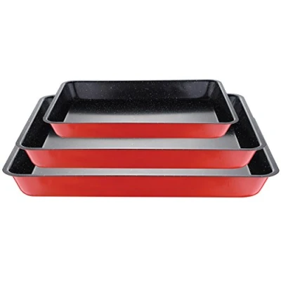 Imagen de Bergner Bake Set de moldes para Horno, Acero, Rojo, 4 Piezas, Unidades