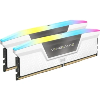 Imagen de CORSAIR Vengeance RGB DDR5 RAM 64GB (2x32GB) 6400MHz CL32 Intel XMP iCUE Memoria de Ordenador Compatible Blanco (CMH64GX5M2B6400C32W)