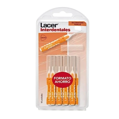 Imagen de INTERPROXIMAL Cepillo Interdental Recto Extrafino Suave 10 Unidades, Mango Bimaterial y Antideslizante, Cuello Flexible, Máxima Eficacia, Filamentos Tynex, Previene Elimina Placa Bacteriana