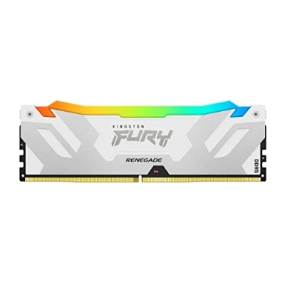 Imagen de Kingston FURY Renegade Blanco RGB XMP 32GB 6400MT/s DDR5 CL32 DIMM Memoria gamer para Ordenadores de sobremesa KF564C32RWA 32