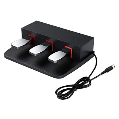 Imagen de ATNEDCVH Unidad de 3 pedales para piano teclado digital eléctrico Yamaha P85 P95 P48 P105 P115, color negro