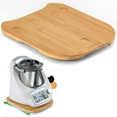 Imagen de ANBOXIT Tabla Deslizante para Thermomix TM6/TM5, Base con Ruedas, Soporte Bimby,de Bambú