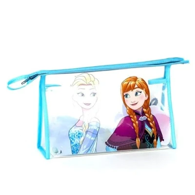 Imagen de Neceser de Viaje Frozen Color Azul 23 x 15 8 cm Gran Capacidad Almacenamiento Cierre Cremallera Producto Original Diseñado en España