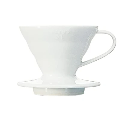 Imagen de Hario VDC01W Cafetera Dripper V60, de cerámica, 1 taza, color blanco