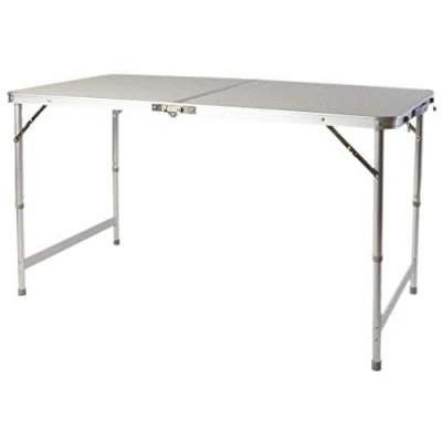 Imagen de Spetebo mesa plegable XXL de aluminio, 120 x 60 cm, altura regulable, camping y jardín