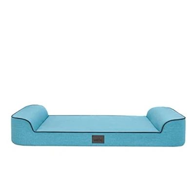 Imagen de Bjird Cama Perro Cuna para Perros Dormir, con Funda de Cordura Extraíble (Lavable a 30) Pequeños y Grandes Sofa 81 x 50 cm Azul