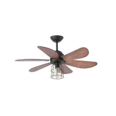Imagen de FARO BARCELONA 33703 Chicago Ventilador de Techo con luz ø90cms 6 Palas Negro 1xe27 60w