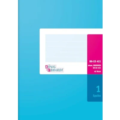 Imagen de König und Ebhardt 8615411 Libro de cuentas (1 columna, A5, 148 x 210 mm, 40 hojas), color azul claro y magenta