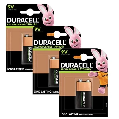 Imagen de GadgetCenter BUN0054A Pilas recargables 9V, pack de 3 unidades