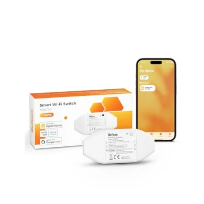 Imagen de Interruptor Inteligente Funciona con HomeKit Siri, Alexa, Google Home, Refoss Smart Switch Control de Voz y Temporizador, WiFi Universal mando a distancia, 1 Pieza
