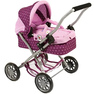 Imagen de Bayer Chic 2000 555 29 Carrito de Muñecas Smarty con Correa Puntos Color Morado, Lila/Rosa