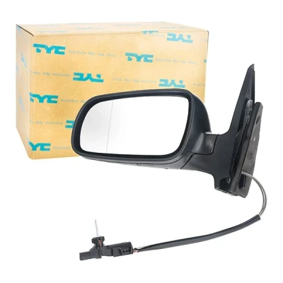 Imagen de espejo retrovisor Tyc 337 0014 izquierda imprimado Ajuste por cable, asférico, Caja grande de VOLKSWAGEN: Golf 4, Bora Berlina, 4 Variant