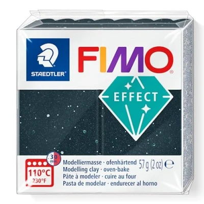 Imagen de STAEDTLER 8010 903 FIMO Effect Arcilla de modelado polimérica endurecida al horno, granito negro piedra (1 bloque 57 g)