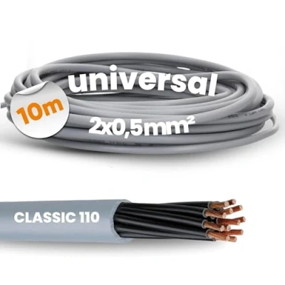 Imagen de Lapp 1119752 Ölflex Classic 110 cable de control PVC (10 m, 2 x 0,5 mm², sin conductor protección verde y amarillo, conductores)