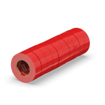 Imagen de ERKO Cinta aislante 15mm x 10m roja 10 piezas, adhesiva para instalaciones eléctricas PVC, aislar y reparar cables eléctricos, extrafuerte, agrupar