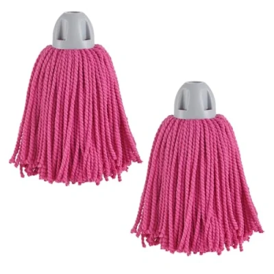 Imagen de MAYA Fregona MAX Pro Hilo. Limpieza Eficiente y Duradera para Superficies Lisas. 100 % Microfibra. Extra Absorbente Escurrefacil. Rosca Universal. Pack de 2 Fregonas (Fucsia)