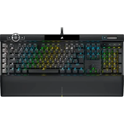 Imagen de Corsair K100 RGB Teclado para Juegos con Cable Óptico Mecánico Interruptores OPX PBT Double Shot Integración Elgato Stream Deck Compatible iCUE PC, Mac, Xbox QWERTY ES Negro