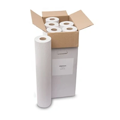 Imagen de Saten Rollo Camilla, Papel Reciclado, 60 metros, 1 Capa, Acado Liso, Set de 6 unidades, Blanco