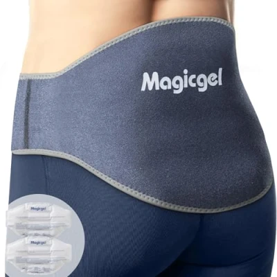Imagen de Magic Gel Bolsa de Frio Calor para Lesiones Faja Congelador o Microondas Alivia Dolores Espalda y Lumbar con Extra Compresión Bolsas Efecto Frío