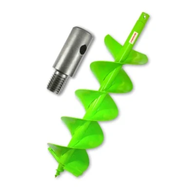 Imagen de broca WERHE® Profi, de tierra para máquina perforación 200 mm doble eje robusto con adaptador m14 pilotes pozos punta precisa.