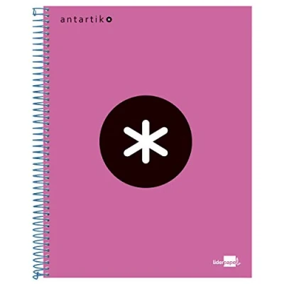 Imagen de Liderpapel Cuaderno Espiral A4 Micro Antartik Tapa Forrada 120H 100 Gr Cuadro 5 Mm Bandas 4 Taladros Color Rosa
