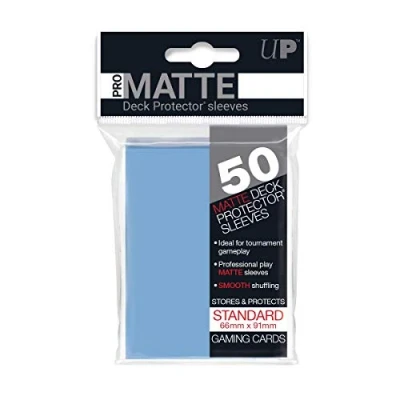 Imagen de 50 Ultra Pro Matte Light Blue Deck Protector Sleeves Non Glare Magic