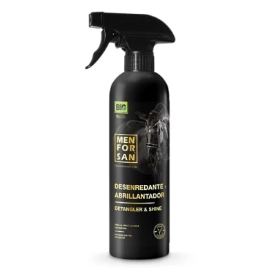 Imagen de MENFORSAN Desenredante abrillantador para Caballos, 500ml Desenreda y aporta Brillo Crin Cola Bio Vegan Friendly 100% Natural Premium Horse Care