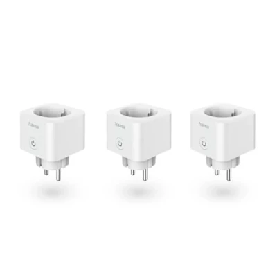 Imagen de Hama 3 enchufes conectados WiFi Matter (medición del consumo de energía, toma Alexa/Google, control aplicaciones, 16 A, 3680 W, no requiere concentrador, programa y controla tus dispositivos