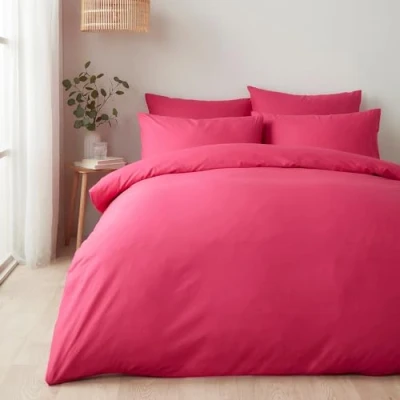 Imagen de Appletree Juego de Funda edredón Color Rosa Intenso, tamaño Super King (260 x 220 cm), Brillante, 100% algodón, Suave y Lujoso, Ropa Cama Colores Vivos neón