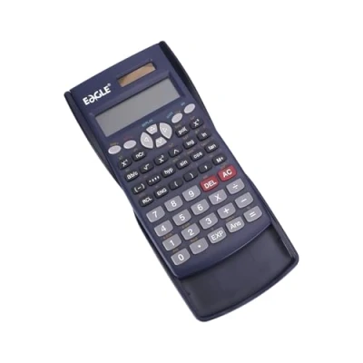 Imagen de Eagle Calculadora científica, 12+10 dígitos, Pantalla de 2 líneas, 240 Funciones, batería Solar y botón, con Cubierta Trasera Deslizante, Color Negro