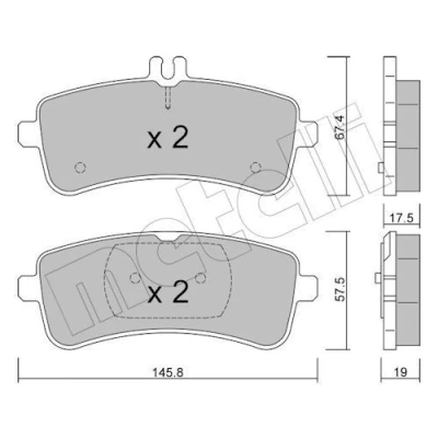 Imagen de METELLI 22 1200 0 Juego de pastillas freno preparado para indicador desgaste MERCEDES BENZ: Clase C Berlina, T modell, Coupé