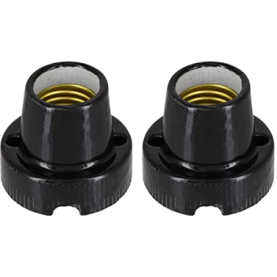 Imagen de Pack de 2 lámparas empotrables porcelana E27, esmalte negro
