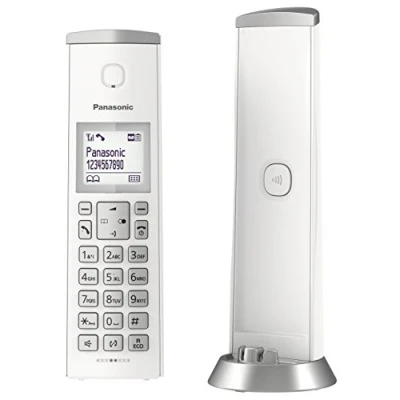 Imagen de Panasonic KX TGK220 Teléfono (Teléfono DECT, Terminal inalámbrico, Altavoz, 120 entradas, Identificador de Llamadas, Blanco)