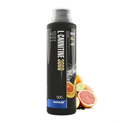 Imagen de Maxler L Carnitina 3000 Cítricos 500ml Líquida en dosis altas Suplemento nutricional vegano 3000mg de sustancia activa por ración 20 porciones Vaso medidor incluido
