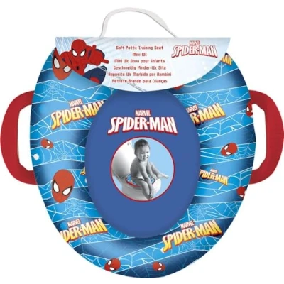 Imagen de Reductor de inodoro infantil Marvel Spiderman, en plástico sin BPA, con dos asas, lavable y reutilizable