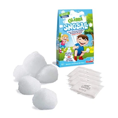 Imagen de Simba 105953183002 Glibbi Snowball Juego de aire libre Bolas nieve, 4 bolsas 20 g